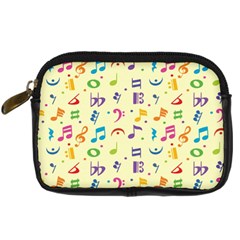 Seamless Pattern Musical Note Doodle Symbol Digital Camera Leather Case by Hannah976