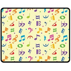 Seamless Pattern Musical Note Doodle Symbol Two Sides Fleece Blanket (medium) by Hannah976