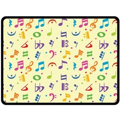 Seamless Pattern Musical Note Doodle Symbol Two Sides Fleece Blanket (large) by Hannah976