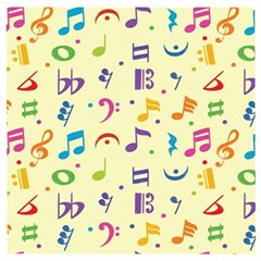 Seamless Pattern Musical Note Doodle Symbol Wooden Puzzle Square by Hannah976