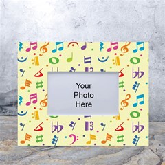 Seamless Pattern Musical Note Doodle Symbol White Tabletop Photo Frame 4 x6  by Hannah976