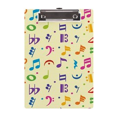 Seamless Pattern Musical Note Doodle Symbol A5 Acrylic Clipboard by Hannah976