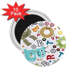 Seamless Pattern Vector With Funny Robots Cartoon 2 25  Magnets (10 Pack)  by Hannah976