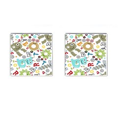 Seamless Pattern Vector With Funny Robots Cartoon Cufflinks (square) by Hannah976