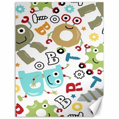 Seamless Pattern Vector With Funny Robots Cartoon Canvas 12  X 16  by Hannah976