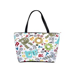 Seamless Pattern Vector With Funny Robots Cartoon Classic Shoulder Handbag by Hannah976