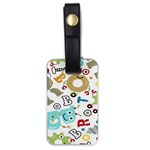 Seamless Pattern Vector With Funny Robots Cartoon Luggage Tag (one side) Front