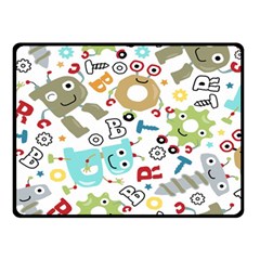 Seamless Pattern Vector With Funny Robots Cartoon Two Sides Fleece Blanket (small) by Hannah976