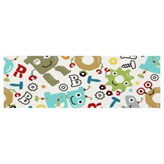 Seamless Pattern Vector With Funny Robots Cartoon Banner And Sign 12  X 4  by Hannah976