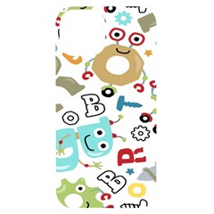 Seamless Pattern Vector With Funny Robots Cartoon Iphone 14 Black Uv Print Case