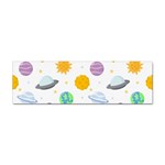 Seamless Pattern Cartoon Space Planets Isolated White Background Sticker (Bumper) Front