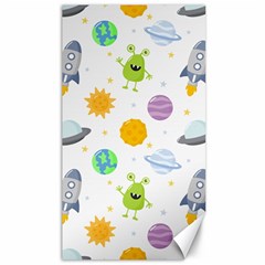 Seamless Pattern Cartoon Space Planets Isolated White Background Canvas 40  X 72 