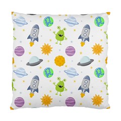 Seamless Pattern Cartoon Space Planets Isolated White Background Standard Cushion Case (one Side) by Hannah976