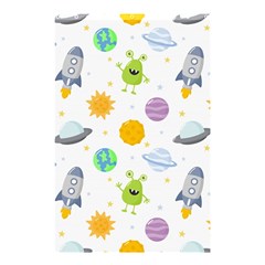 Seamless Pattern Cartoon Space Planets Isolated White Background Shower Curtain 48  X 72  (small)  by Hannah976