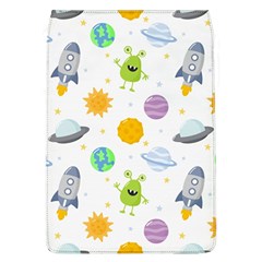 Seamless Pattern Cartoon Space Planets Isolated White Background Removable Flap Cover (L)