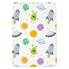 Seamless Pattern Cartoon Space Planets Isolated White Background Removable Flap Cover (S)