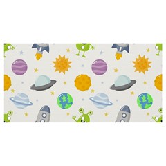 Seamless Pattern Cartoon Space Planets Isolated White Background Banner And Sign 4  X 2  by Hannah976