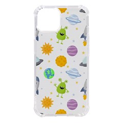 Seamless Pattern Cartoon Space Planets Isolated White Background Iphone 14 Tpu Uv Print Case