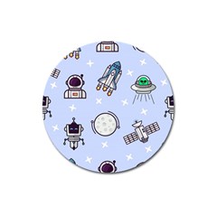 Seamless Pattern With Space Theme Magnet 3  (round) by Hannah976