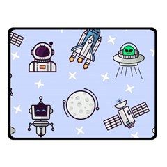 Seamless Pattern With Space Theme Fleece Blanket (small) by Hannah976