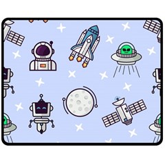 Seamless Pattern With Space Theme Two Sides Fleece Blanket (medium) by Hannah976