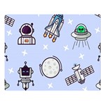 Seamless Pattern With Space Theme Two Sides Premium Plush Fleece Blanket (Large) Blanket Back