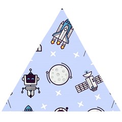 Seamless Pattern With Space Theme Wooden Puzzle Triangle by Hannah976