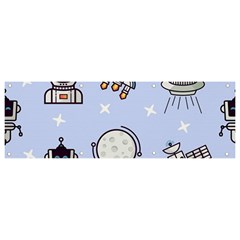 Seamless Pattern With Space Theme Banner And Sign 9  X 3 