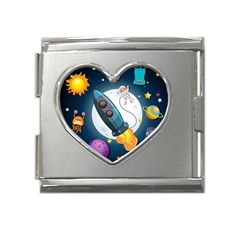 Spaceship Astronaut Space Mega Link Heart Italian Charm (18mm) by Hannah976