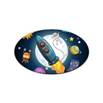 Spaceship Astronaut Space Sticker (Oval) Front