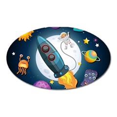 Spaceship Astronaut Space Oval Magnet by Hannah976