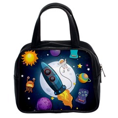 Spaceship Astronaut Space Classic Handbag (two Sides) by Hannah976