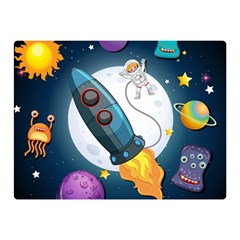 Spaceship Astronaut Space Two Sides Premium Plush Fleece Blanket (mini) by Hannah976