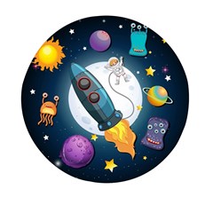 Spaceship Astronaut Space Mini Round Pill Box (pack Of 3)