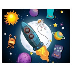 Spaceship Astronaut Space Premium Plush Fleece Blanket (medium) by Hannah976