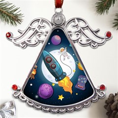 Spaceship Astronaut Space Metal Angel With Crystal Ornament by Hannah976