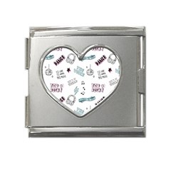 Music Themed Doodle Seamless Background Mega Link Heart Italian Charm (18mm) by Hannah976