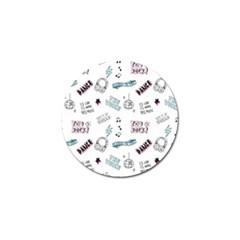 Music Themed Doodle Seamless Background Golf Ball Marker (4 Pack) by Hannah976