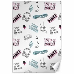 Music Themed Doodle Seamless Background Canvas 12  X 18  by Hannah976