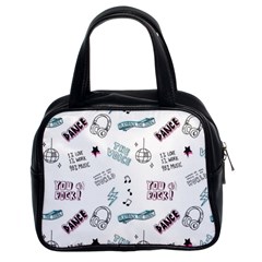 Music Themed Doodle Seamless Background Classic Handbag (two Sides) by Hannah976