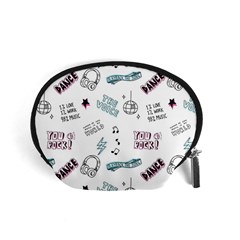 Music Themed Doodle Seamless Background Accessory Pouch (small) by Hannah976