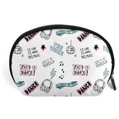 Music Themed Doodle Seamless Background Accessory Pouch (large) by Hannah976