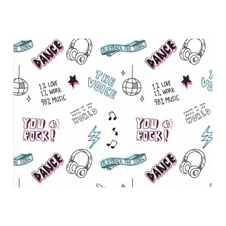 Music Themed Doodle Seamless Background Two Sides Premium Plush Fleece Blanket (Mini)