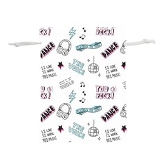 Music Themed Doodle Seamless Background Lightweight Drawstring Pouch (l) by Hannah976