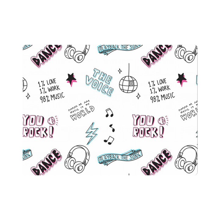 Music Themed Doodle Seamless Background Premium Plush Fleece Blanket (Mini)