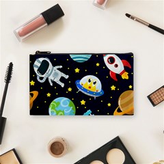 Space Seamless Pattern Illustration Cosmetic Bag (small) by Hannah976