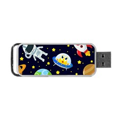 Space Seamless Pattern Illustration Portable Usb Flash (two Sides) by Hannah976