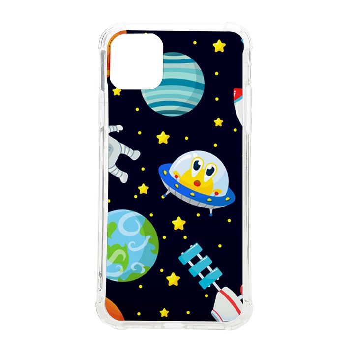 Space Seamless Pattern Illustration iPhone 11 Pro Max 6.5 Inch TPU UV Print Case