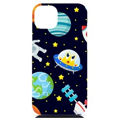 Space Seamless Pattern Illustration Iphone 14 Plus Black Uv Print Case by Hannah976