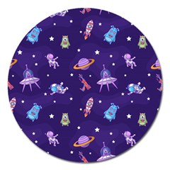 Space Seamless Pattern Magnet 5  (round) by Hannah976